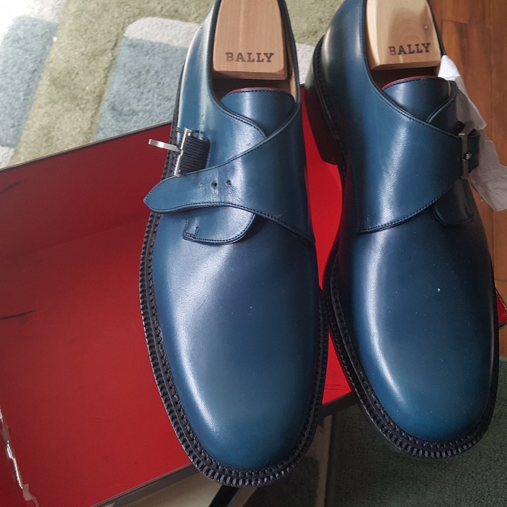 BALLY SCRIBE BUCKLE LEATHER ITALIAN SHOES